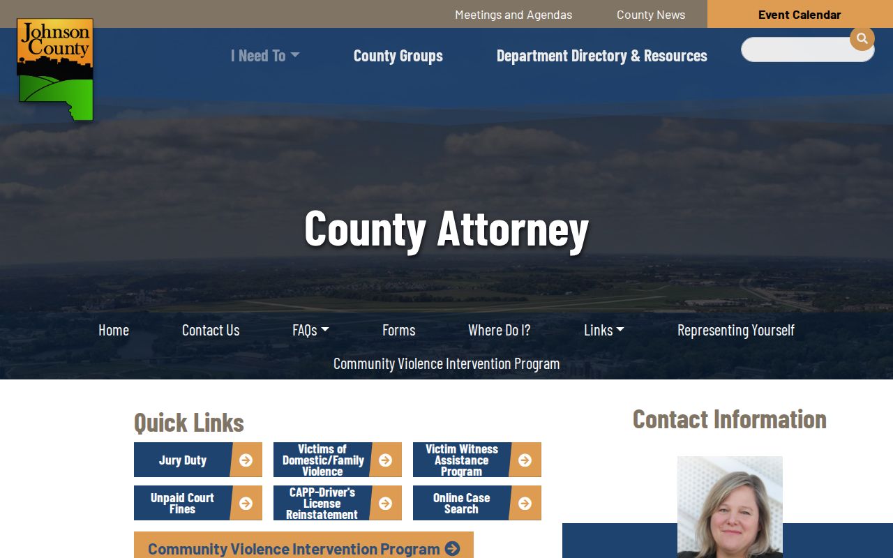 Johnson County criminal court cases and County Attorney information