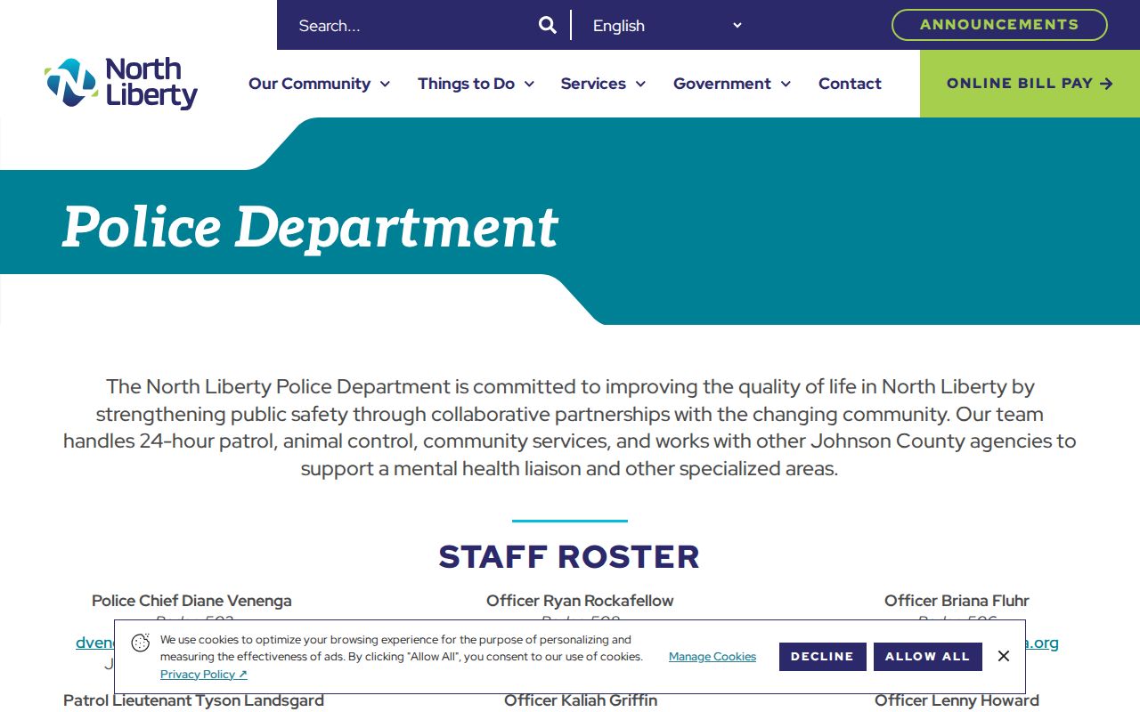 North Liberty criminal records and fingerprinting rules