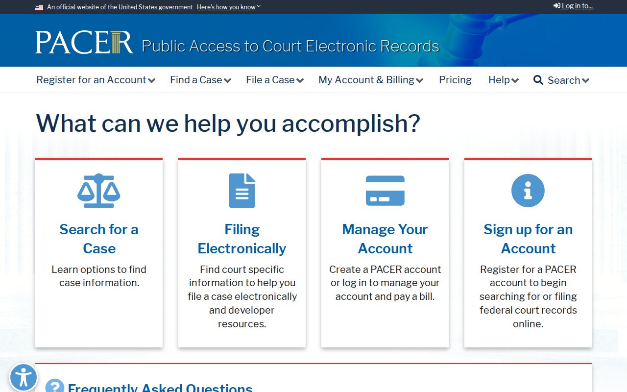 Johnson County federal criminal case access through PACER