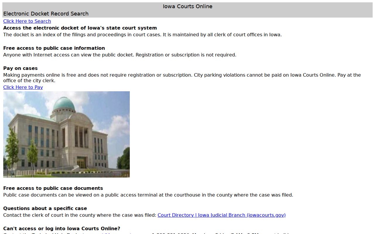 Johnson County criminal court record search on Iowa Courts Online